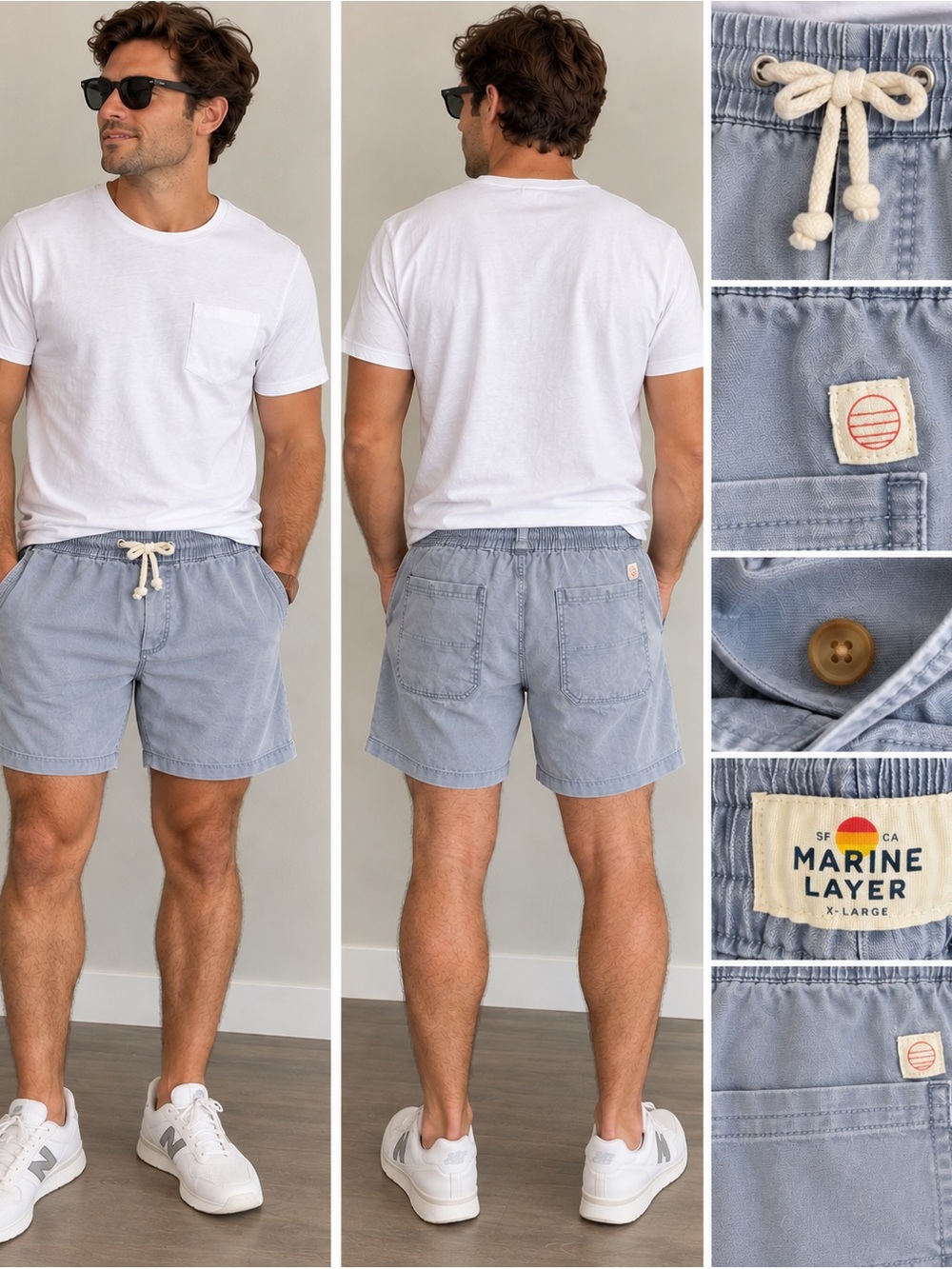 Marine Layer Men’s XL Blue Drawstring Pull-On Shorts